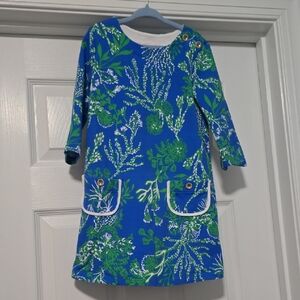 Lilly Pulitzer Blue and Green Botanical Kids Dress